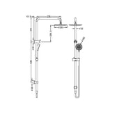 Nero Square Shower System Bottom Inlet - Chrome